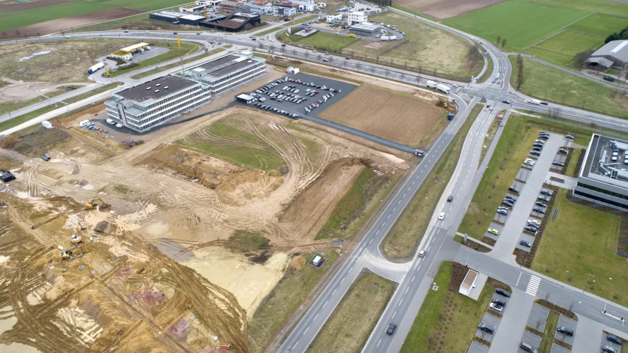 Large Industrial Area, Logistics Industry Buildings Aerial View