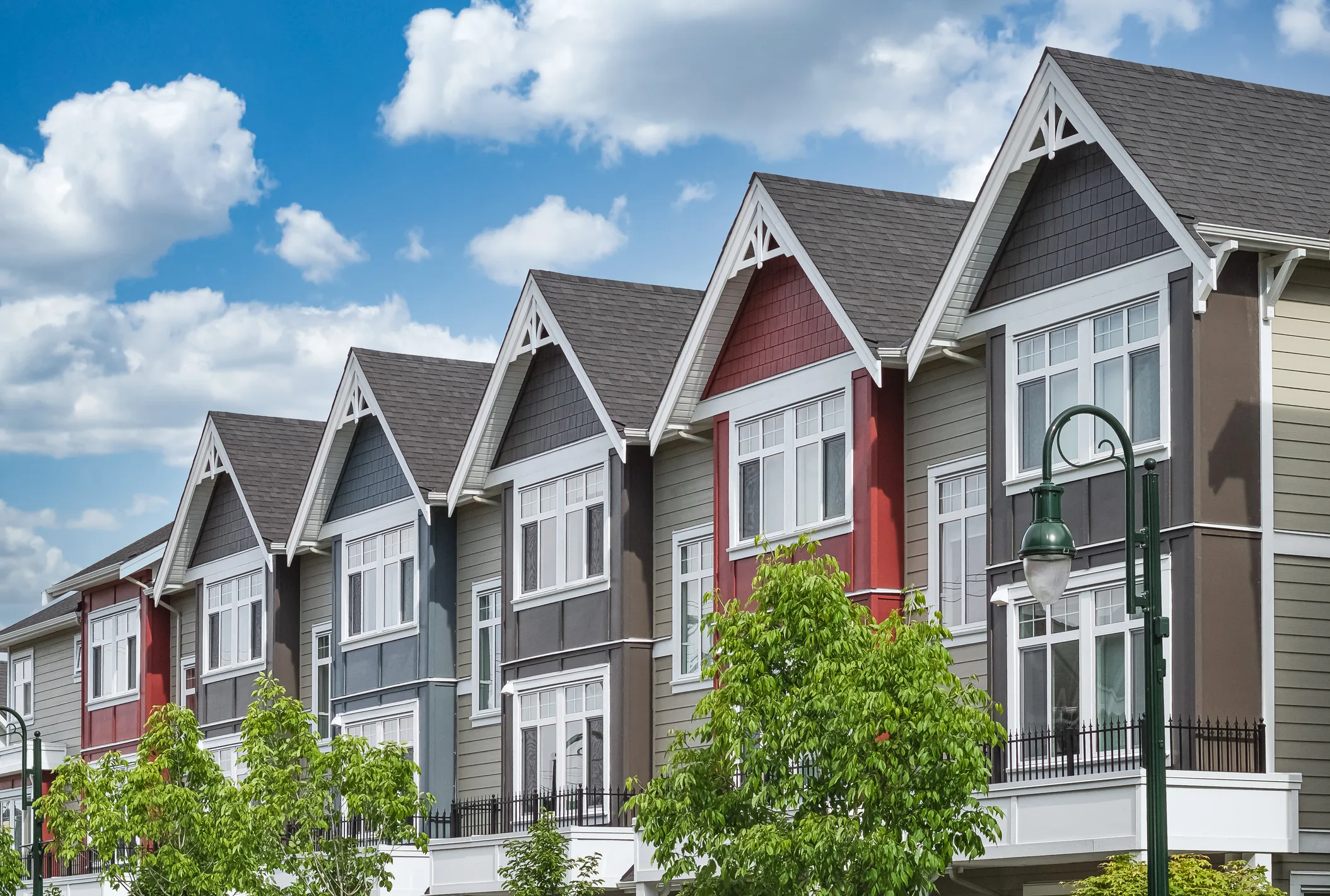 Modern apartment buildings on a sunny day